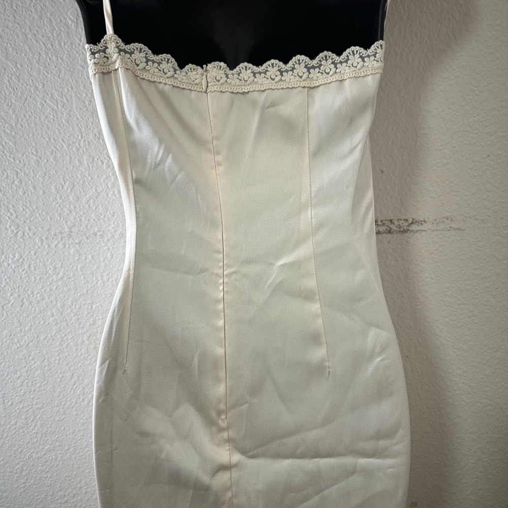 Elegant Cream Lace Slip Dress - Picture 3 of 4
